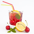 Homemade lemonade on white