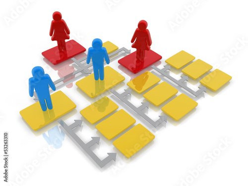 Illustration: female leader concept of woman quota for management positions female leader concept of woman quota for management positions
