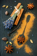 Star anise, cinnamon, cardamom, vanilla and lavender.