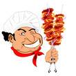 Fresh hot delicious  kebab poster from Chef.Vector