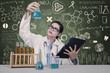 Attractive doctor examine chemical at laboratory