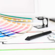 Graphic design and printing, computer, with other elements