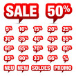 Vektor: Speech Bubble Set "Sale" Red/White Speech Bubble Set "Sale" Red/White