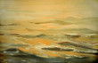 sea landscape with cloud,  illustration, painting by oil on canv