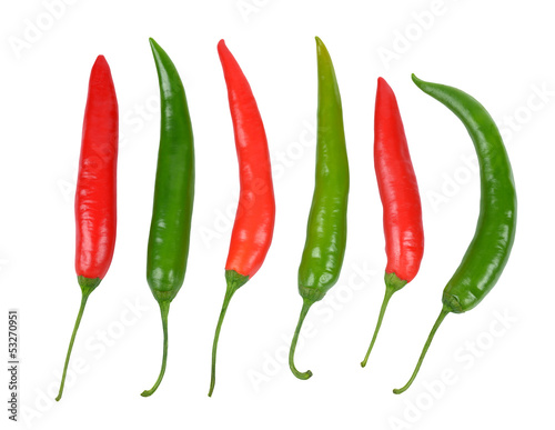 Photo: hot chili on white background hot chili on white background