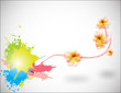 Vector: Abstract background with branch of floral Abstract background with branch of floral
