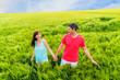 happy field couple