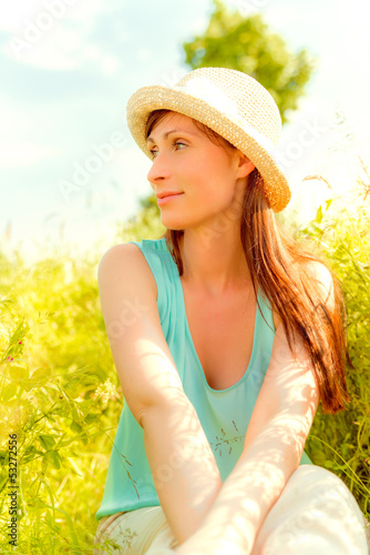 Photo: relaxing sunset summer girl relaxing sunset summer girl