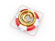 Lifebuoy and symbol of copyright.