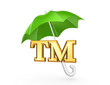 TM symbol under green umbrella.