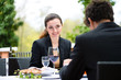 Businesspeople having lunch in restaurant