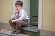 Portrait of a little boy having relax outdoors