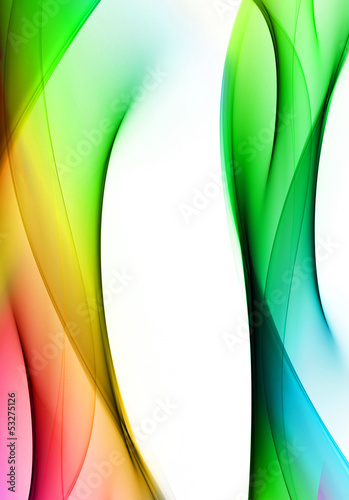 Illustration: Abstract color waves on white background Abstract color waves on white background