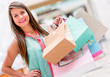 Happy shopping woman