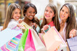 Group of shopping women