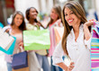 Happy shopping woman