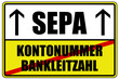 SEPA IBAN BIC Schild  #130613-svg01