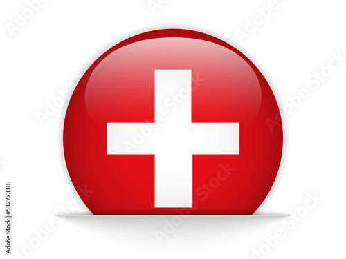 Vector: Switzerland Flag Glossy Button Switzerland Flag Glossy Button