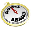 Agree Vs Disagree Words Compass Vote Consensus Decision