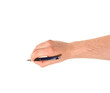 Hand holding a pen isolated