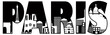 Paris City Skyline Text Outline Illustration