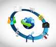 Illustration: social network structure illustration design social network structure illustration design