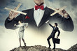 Businessman puppeteer