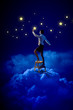 Woman lighting stars