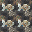 Seamless background with fish
