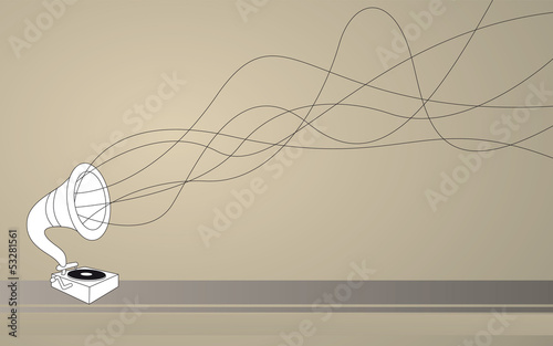 Illustration: Old music background Old music background