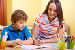 Schoolwork with mother