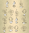 Retro coffee icon set
