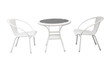 group of garden white  garden  desk and chairs isolated backgrou