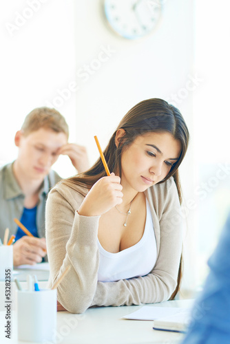 Photo: Girl thinking Girl thinking