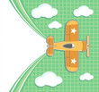 airplane toy cartoon with copy space