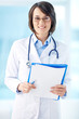 Clinician with documents