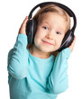 Little girl in headphones
