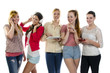 Girlfriends leisure time with fun