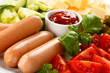 Photo: Appetizer - sausages, cheese and vegetables Appetizer - sausages, cheese and vegetables