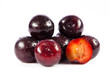plums isolated on white background