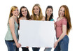 Girls with billboard