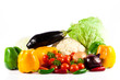 different vegetables isolated on white background
