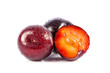 plums isolated on white background