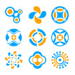 Two-color logo elements collection based on circle shape