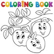 Vektor: Coloring book fruit theme 1 Coloring book fruit theme 1