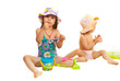 Girls playing with beach toys