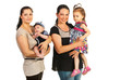 Two mothers with kids