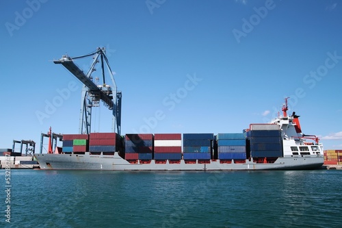 Photo: Container ship in port Container ship in port