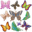 Vector: Ten bright motley butterflies Ten bright motley butterflies