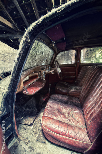 Photo: inside old car inside old car